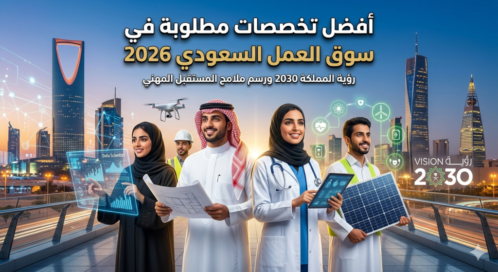 افضل التخصصات المطلوبة في سوق العمل السعودي 2026 6 افضل التخصصات المطلوبه في سوق العمل السعودي 2026