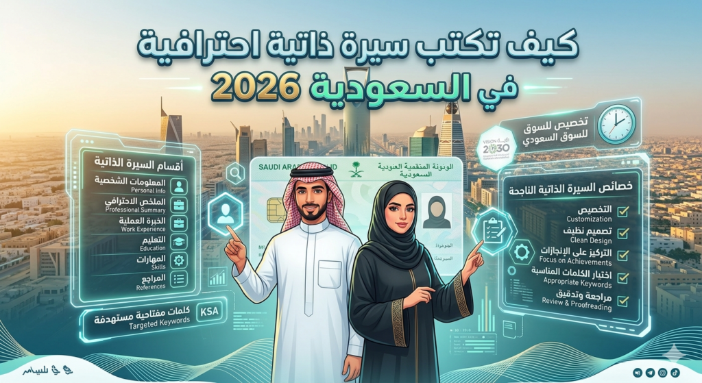 كيف تكتب سيرة ذاتية احترافية في السعودية 2026 (دليل شامل مع نموذج جاهز)